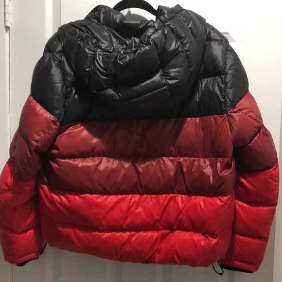 EUC authentic Proenza Schouler Colorblock puffer medium size Black Burgundy Red - Picture 3 of 6
